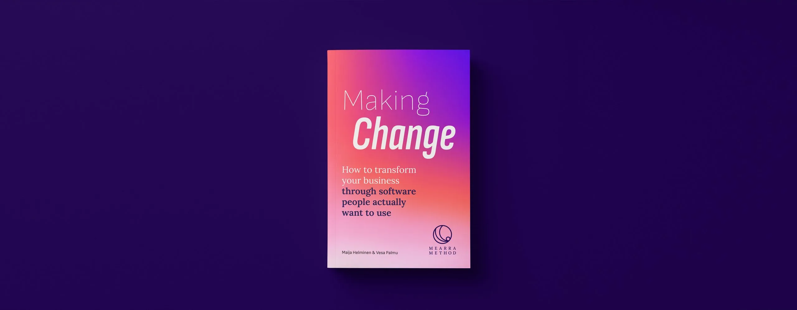 Book cover for "Making Change" by Maria Hälmerson and Vera Palina on a purple background.