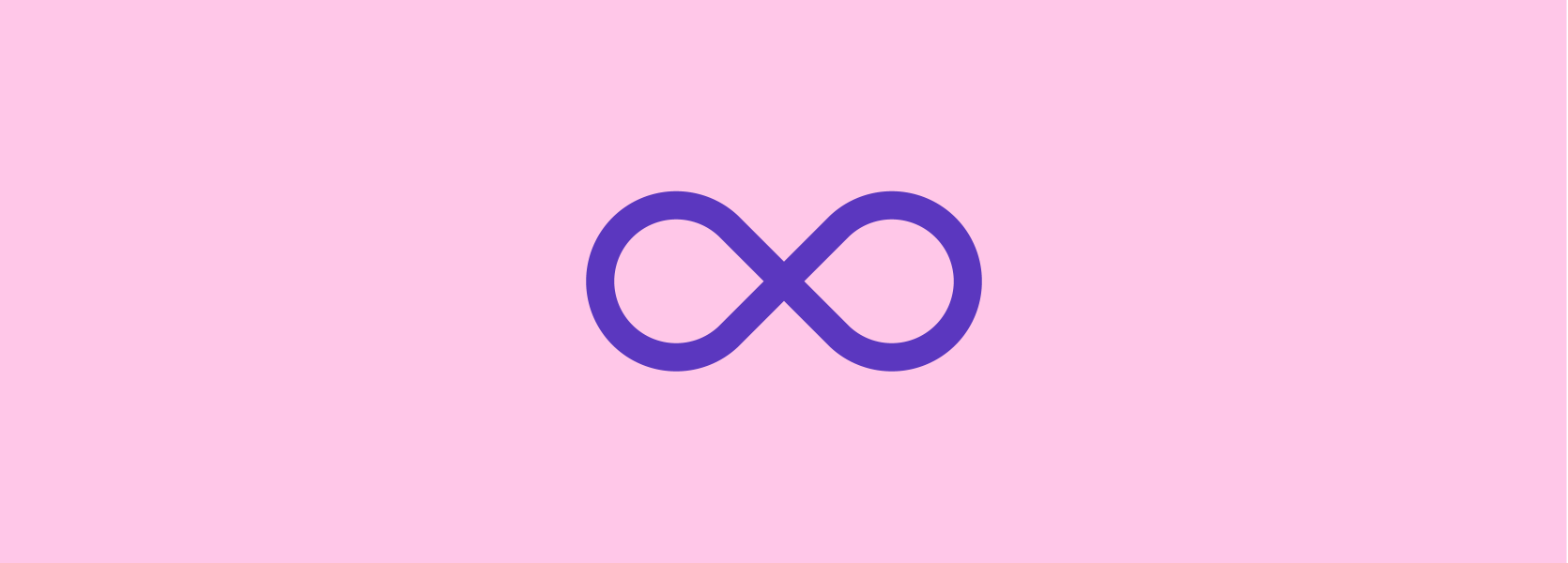 Eternity symbol on pink background