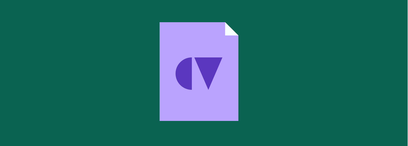 CV letters formed by half circle and inverted triangle shapes on a green background.