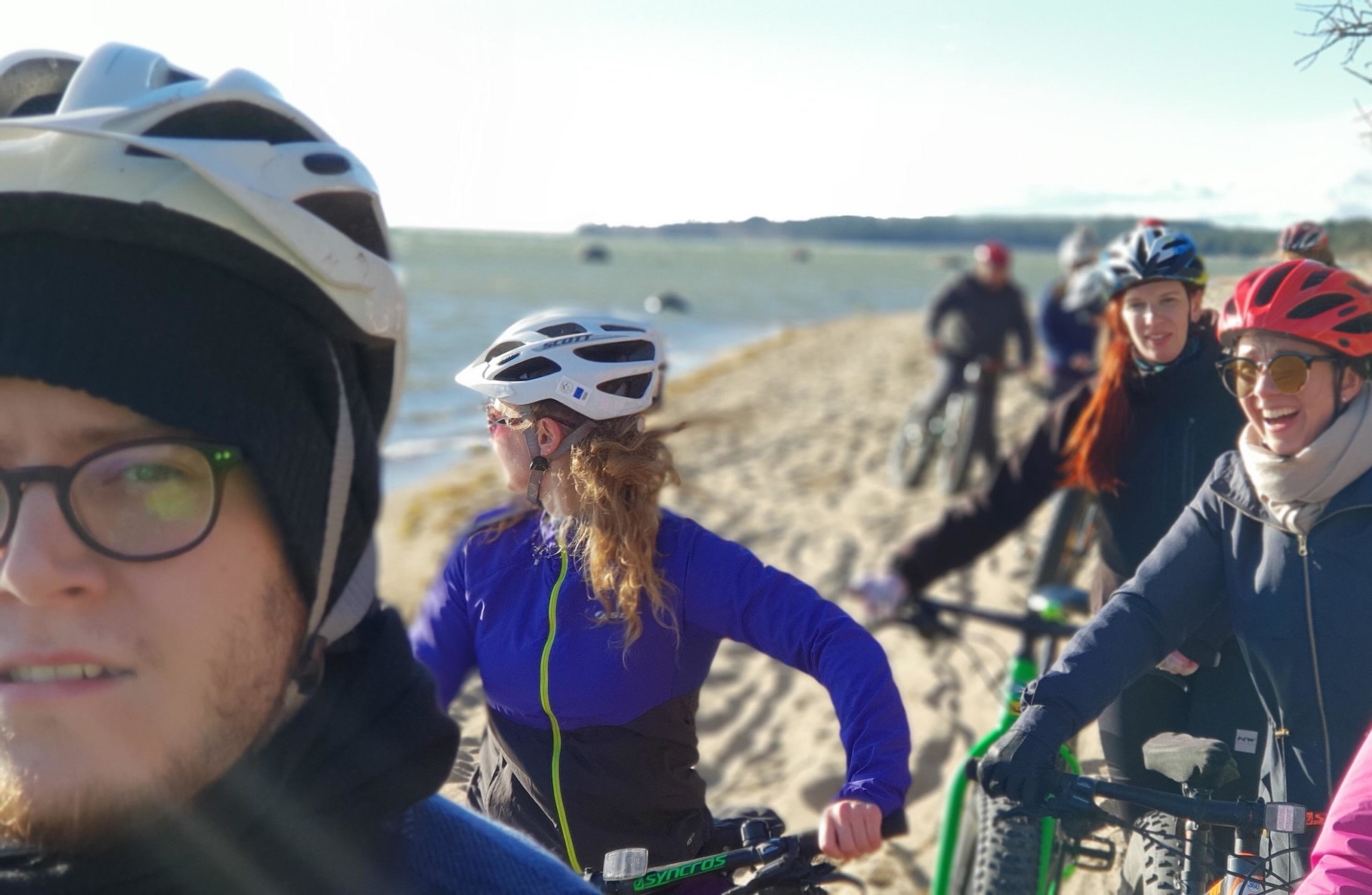 Mearra employees enjoy the freedom of fatbike riding.