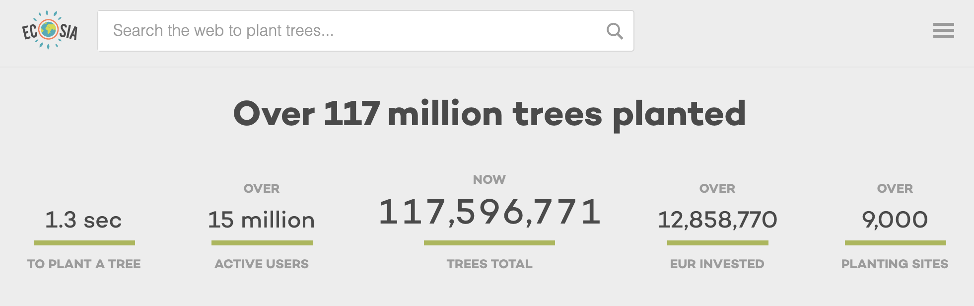 Ecosia screenshot