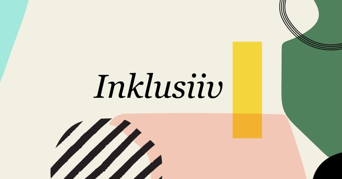 Word Inklusiiv on a colourful background