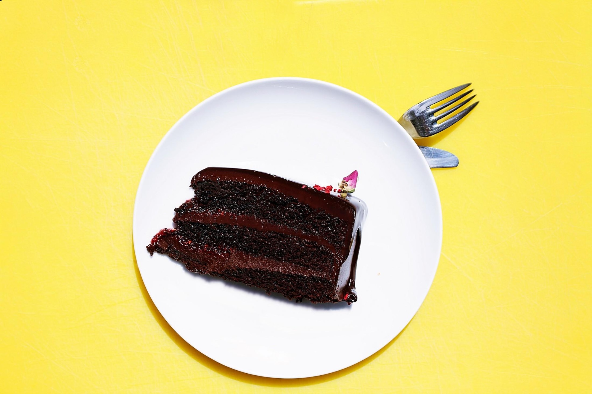 Piece of cake on a plate