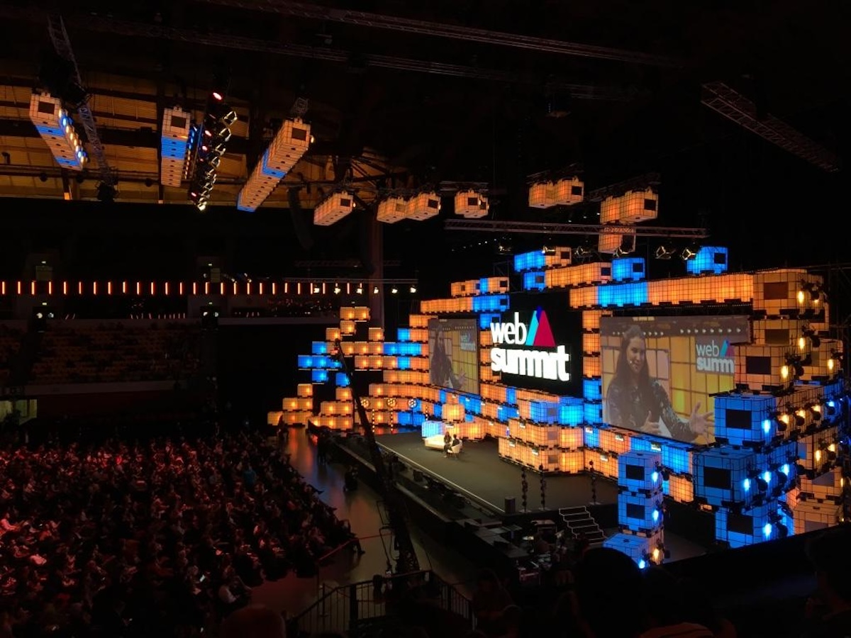 WebSummit speaker in front of audience