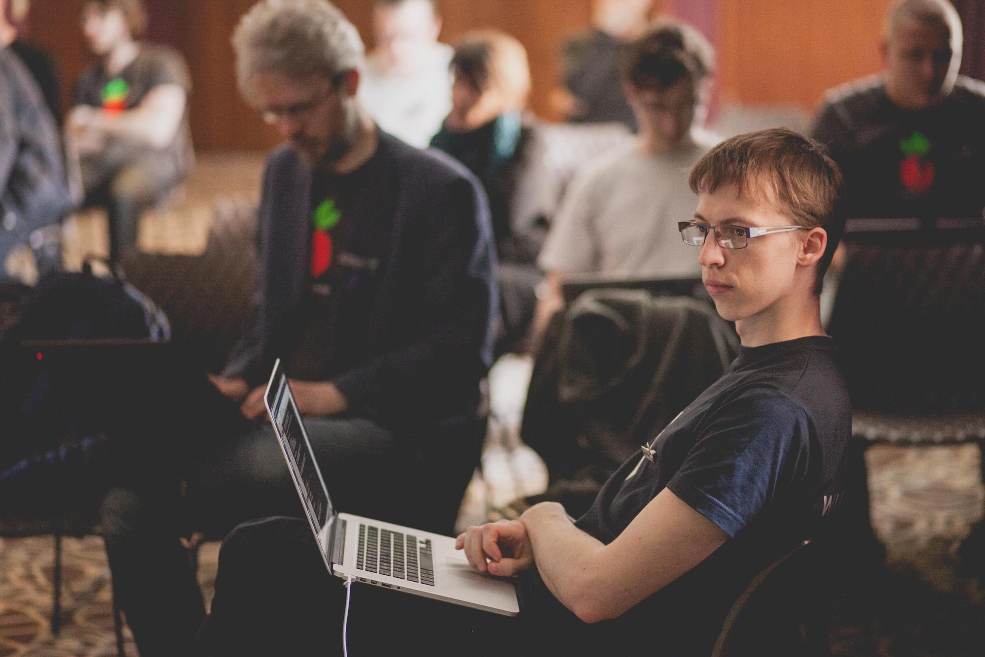 Developer with a laptop