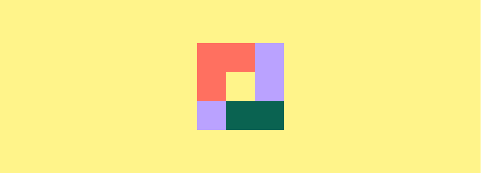Visual representation of microservices architecture: a square formed by different colored blocks.
