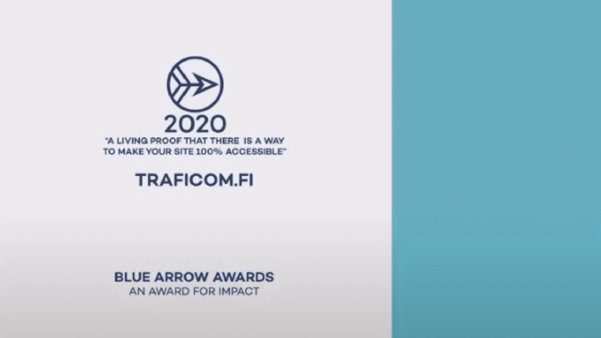 Certificate of the Blue Arrow Award 2020